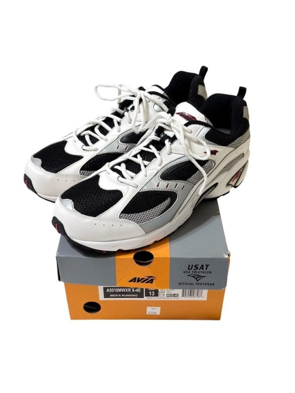 Avia Cantilever Running Hiking Shoes Mens 13 Wide 4E White Red Black New READ